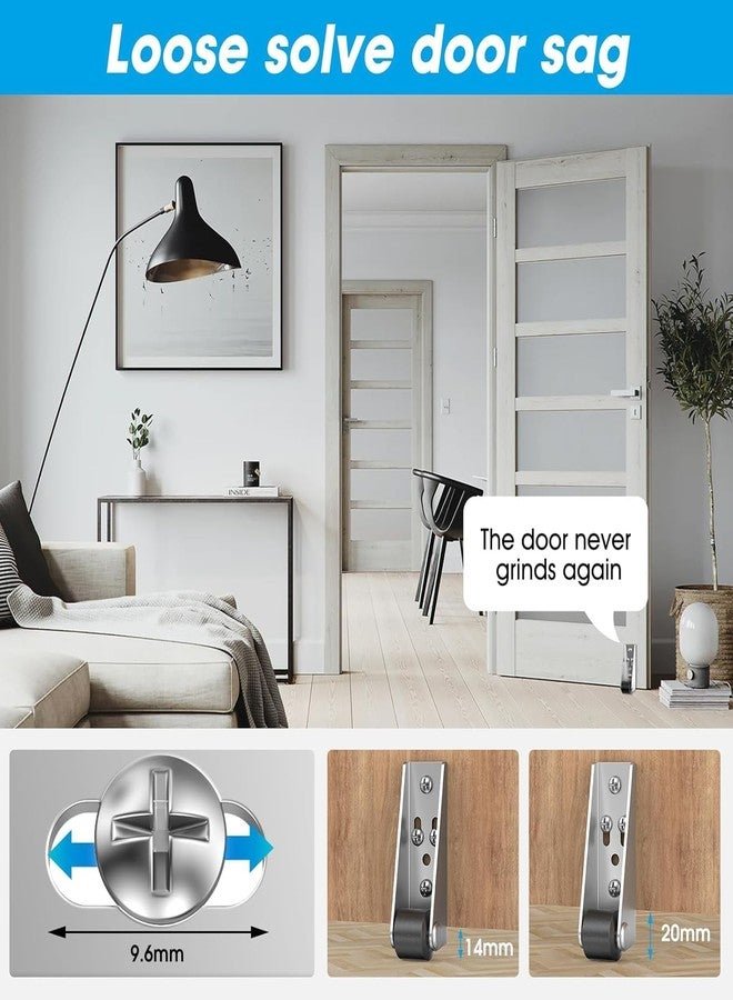 ABTER Door Bottom Roller Bracket Set | Metal Bracket with Wheel | Silver & Black | 4 Pieces | 2.71 × 1.18 × 0.9 inch - Image 5